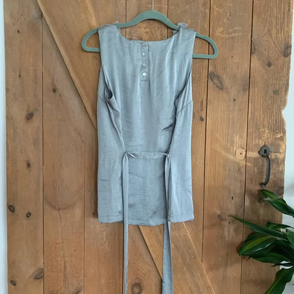 Grey Ruffle/Flutter Detail Tank - Picture 4 of 7